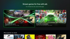 Xbox Cloud Gaming anúncios