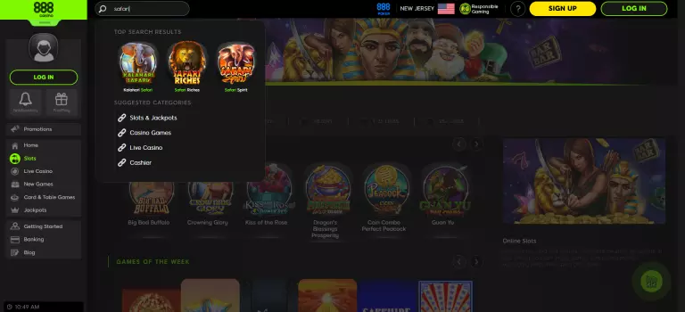 Screenshot of Safari Riches on 888Casino
