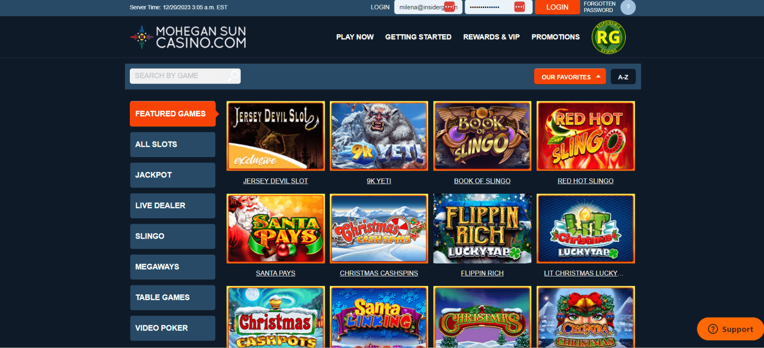 Mohegan Sun Casino No Deposit Bonus