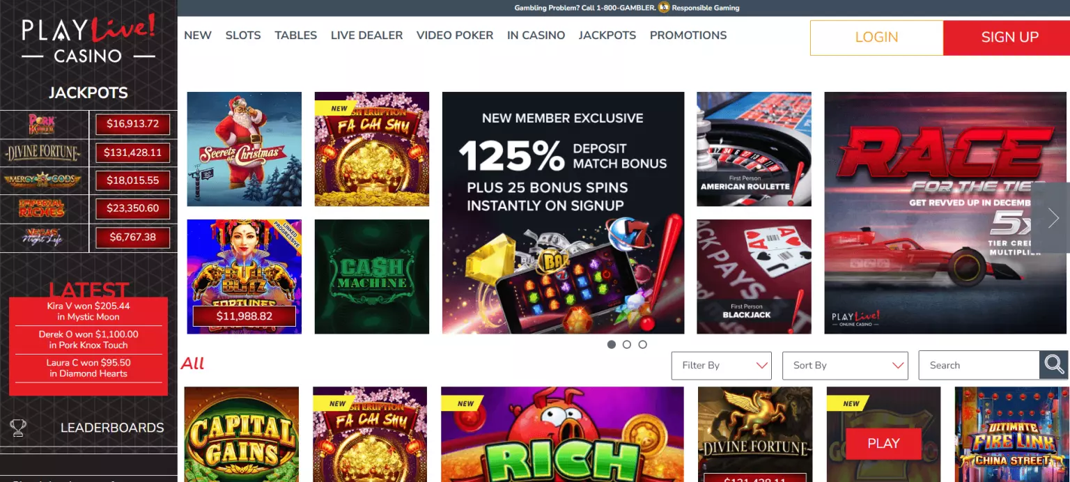 PlayLive! Casino No Deposit Bonus