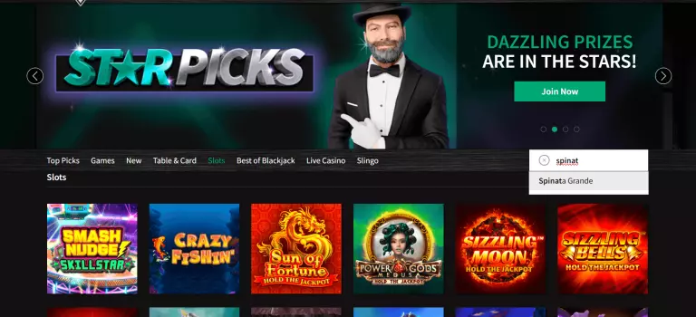 Screenshot of Spinata Grande on PlayStar Casino