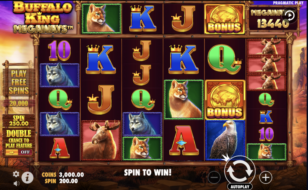 Screenshot of Buffalo King Megaways Slot on Stardust