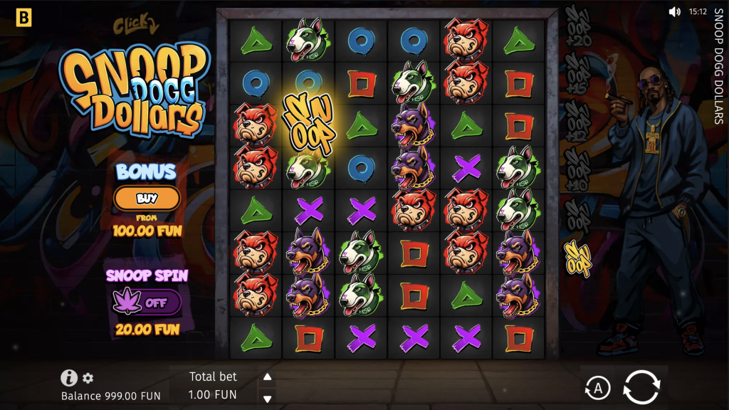 Screenshot of Snoop Dogg Dollars slot by BGaming