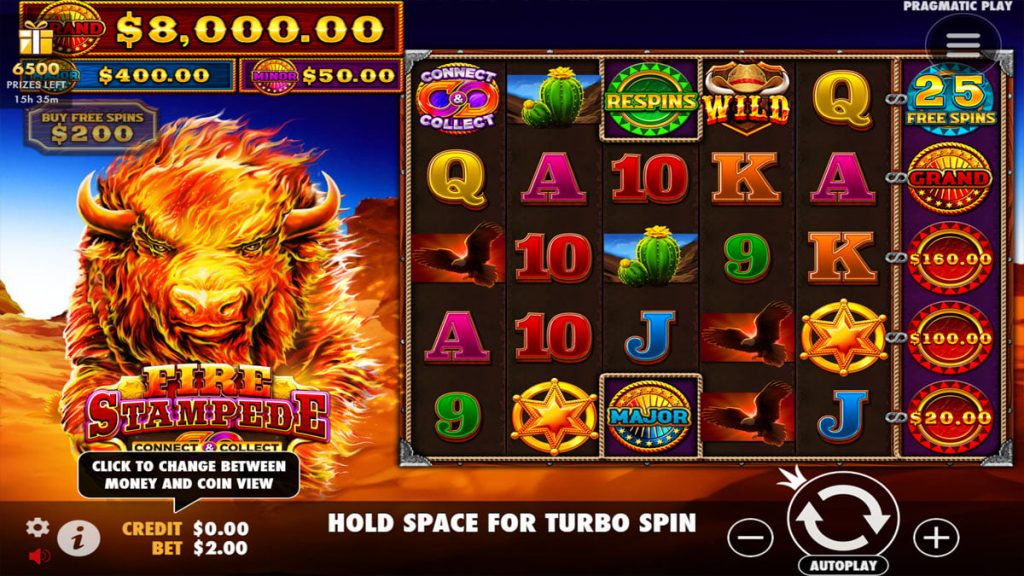 Screenshot of Fire Stampede slot