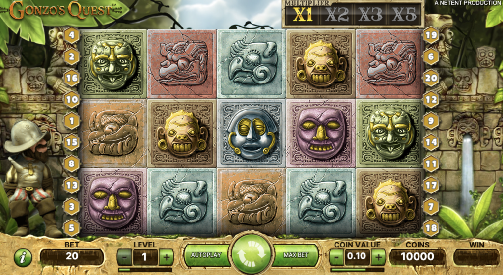 Screenshot of Gonzo's Quest slot