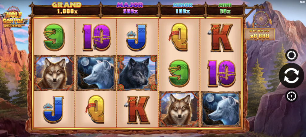 Screenshot of Wolf Canyon Hold & Win slot