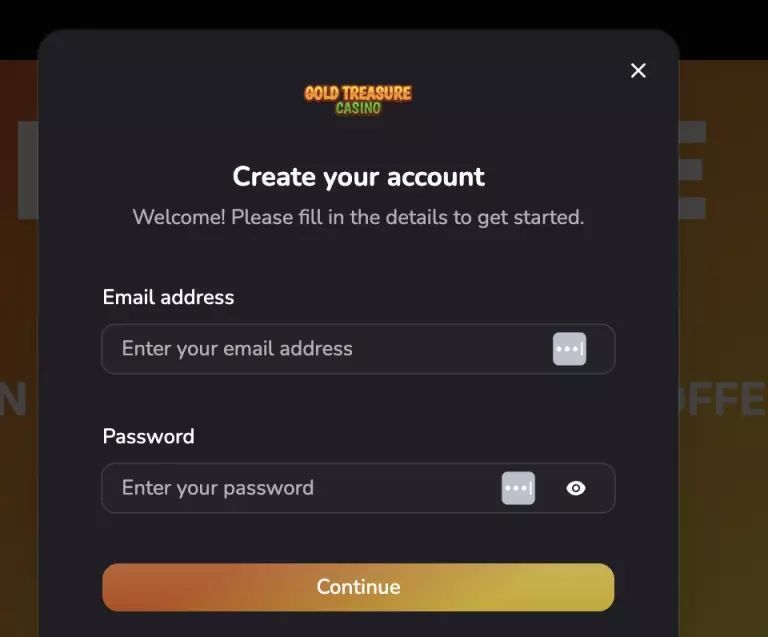 Gold Treasure Casino sign up
