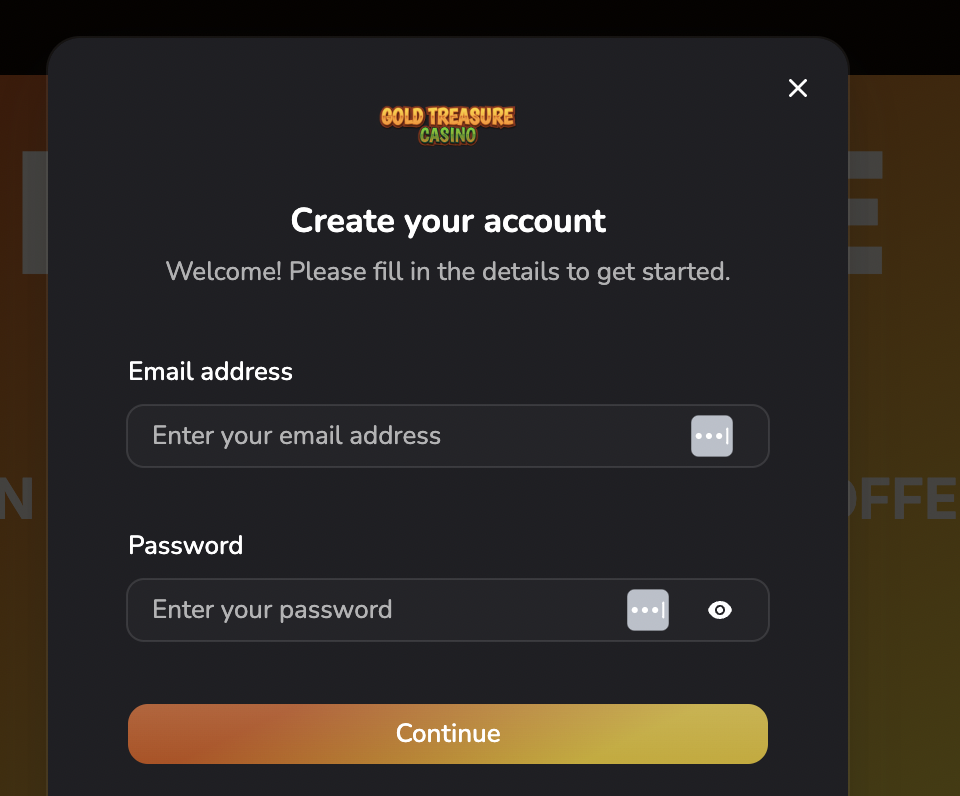 Gold Treasure Casino sign up