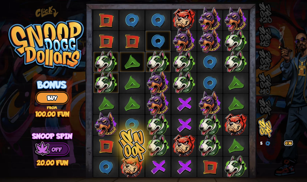 Screenshot of Snoop Dogg Dollars slot