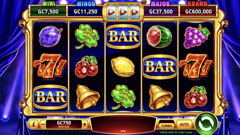 Diamond Spree Explosion online slot with classic fruit symbols, BARs, and jackpots