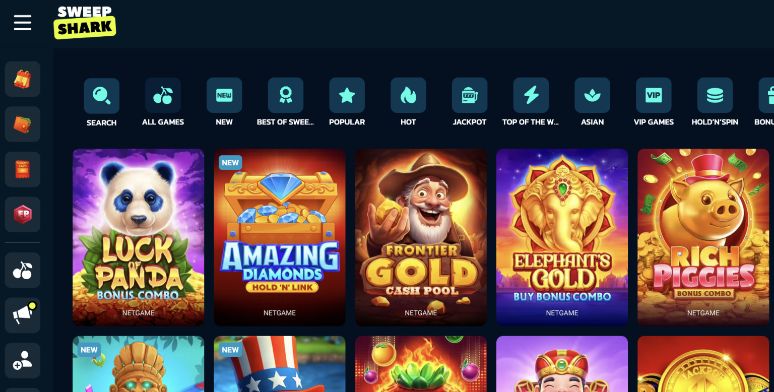 SweepShark Casino No Deposit Promo