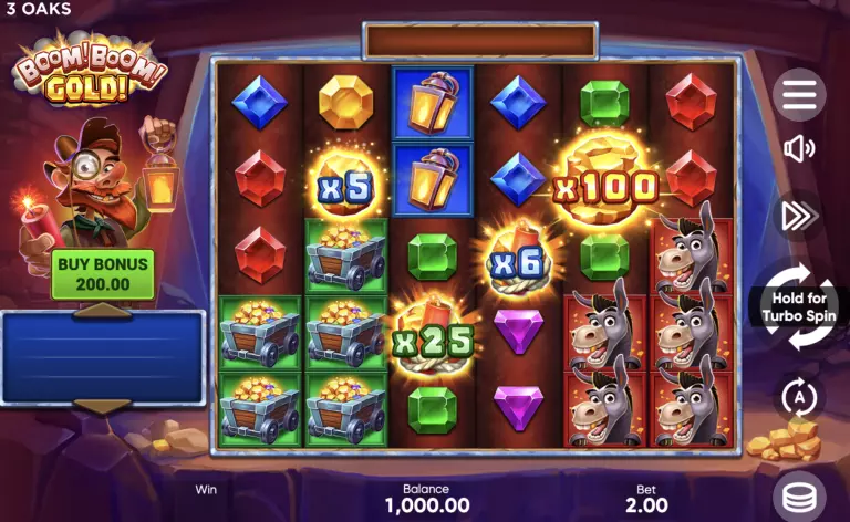 Big Stack Lumberjack online slot game screenshot featuring a cheerful lumberjack with an axe, colorful autumn forest background, and wood-themed reels with tree stumps, rocks, and bushes. Balance displayed as 5,000 FUN with feature bet set to 1.00 FUN. Perfect for players seeking immersive forest-themed sweepstakes slots.