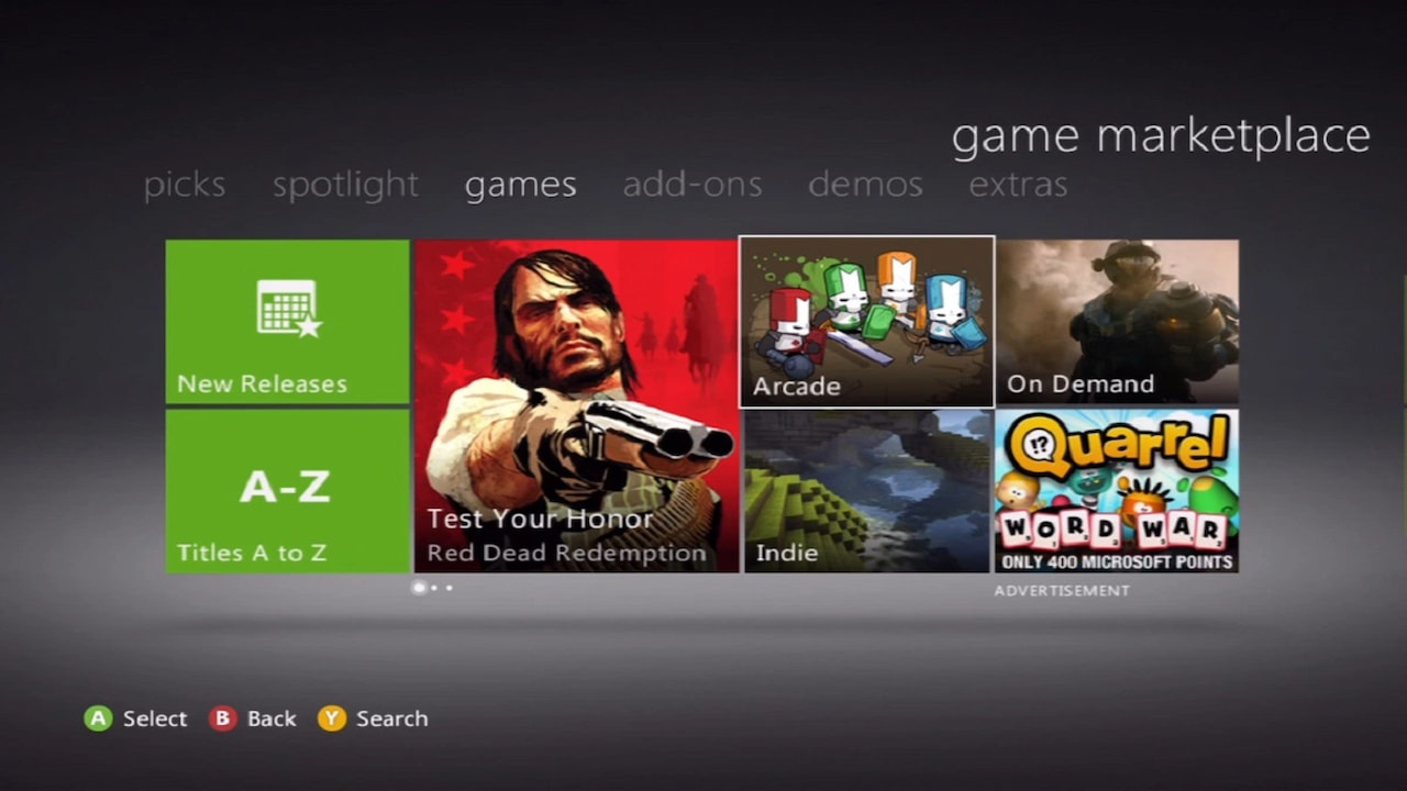 Three Xbox 360 Games Released onto Games On Demand Service