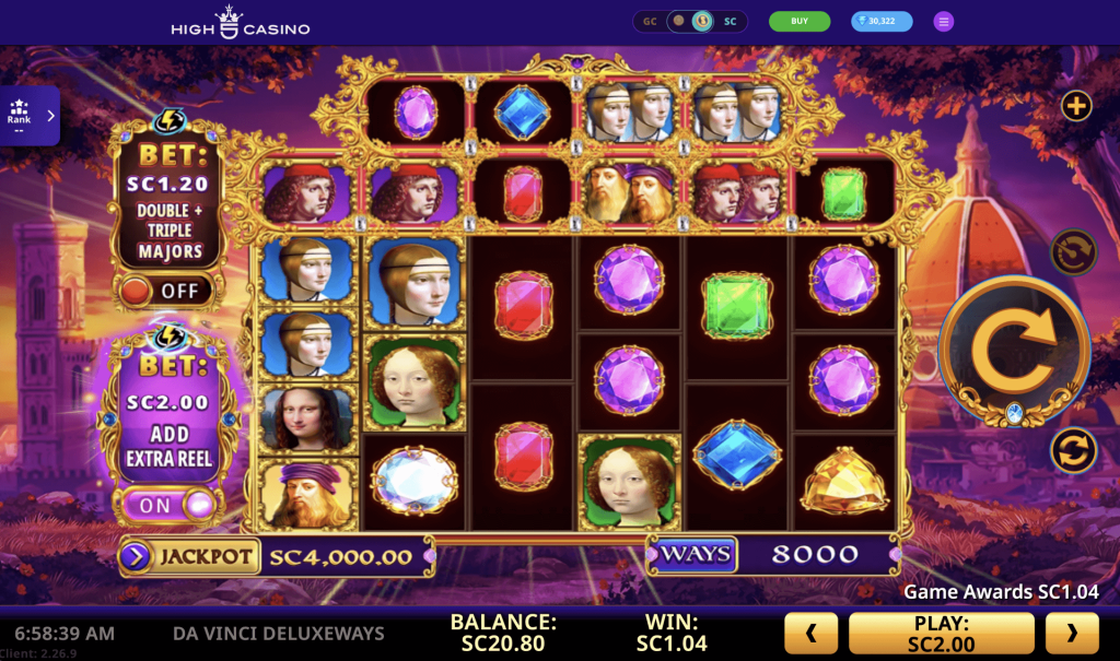 Screenshot of Da Vinci Diamonds at High5Casino