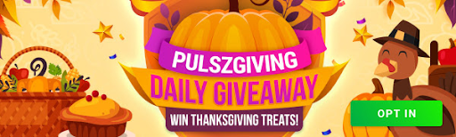 Pulsz Casino Thanksgiving bonus banner