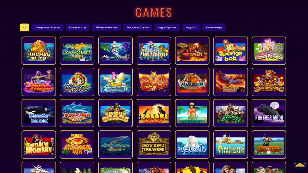 Screenshot of the slots including Buffalo Thunder at BitBetWin Casino