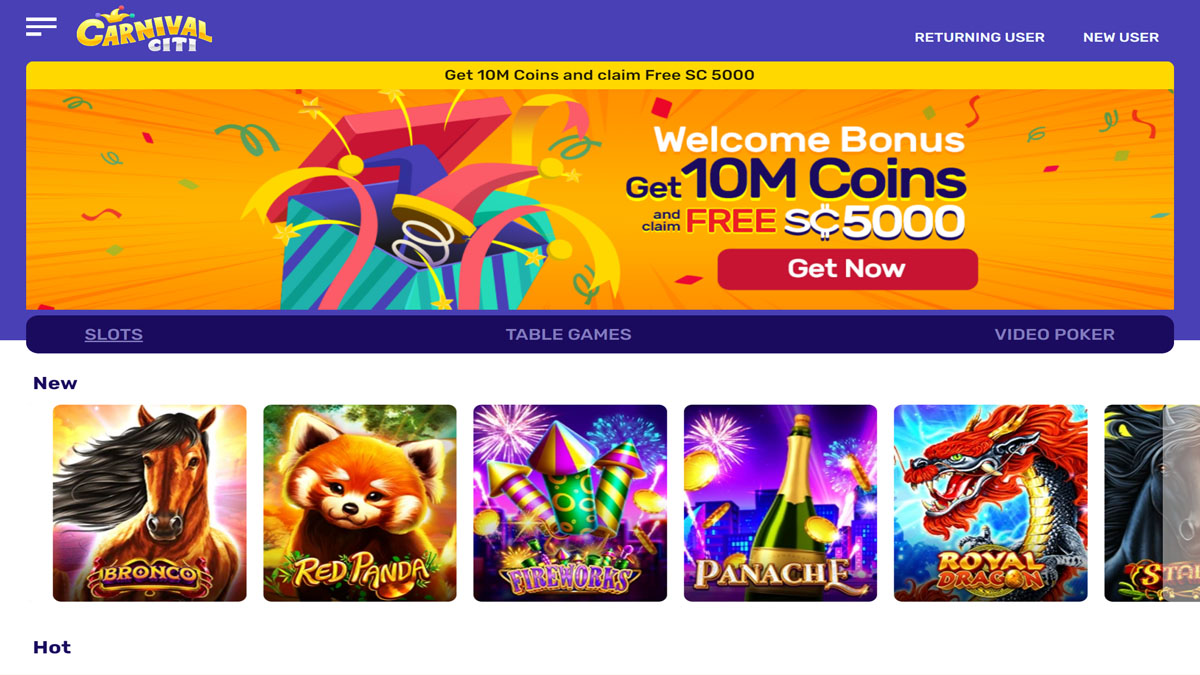 Carnival Citi Casino No Deposit Bonus 5,000 Free SCs Updated March 2024