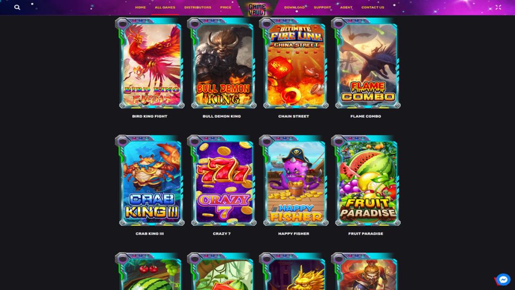 Screenshot of the slots on Game Vault Casino