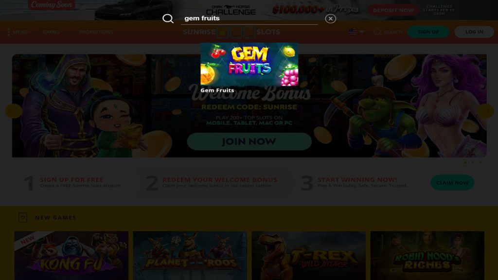 Screenshot of Gem Fruits on Sunrise Slots