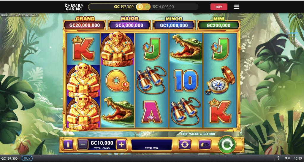 Screenshot of Fire Blaze Adventure Trail at Chumba Casino