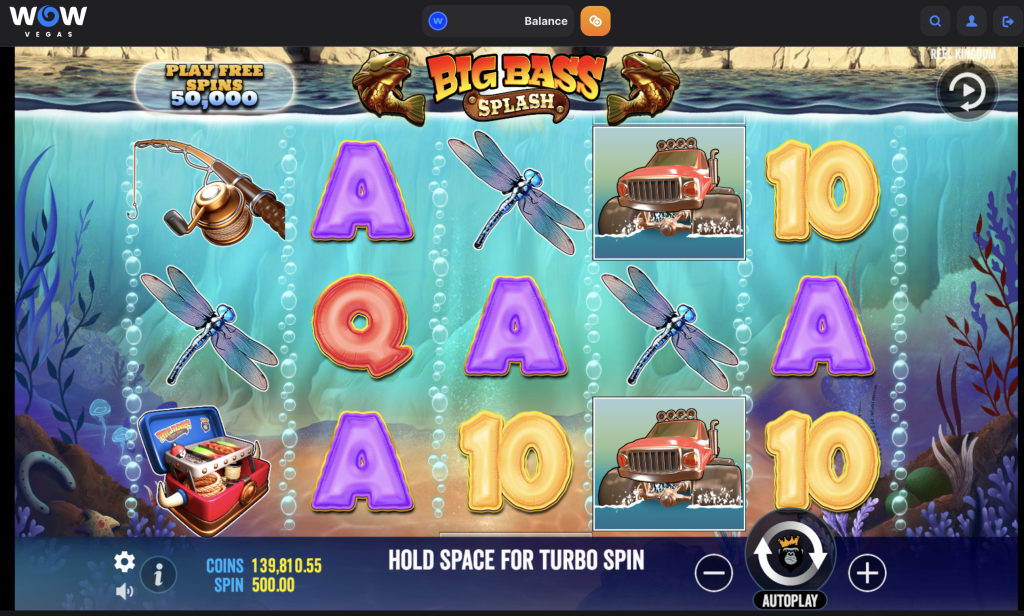 screenshot of big bass splash slot 