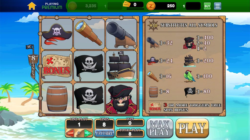 Screenshot of Black Beard's Fortune on Funzpoints