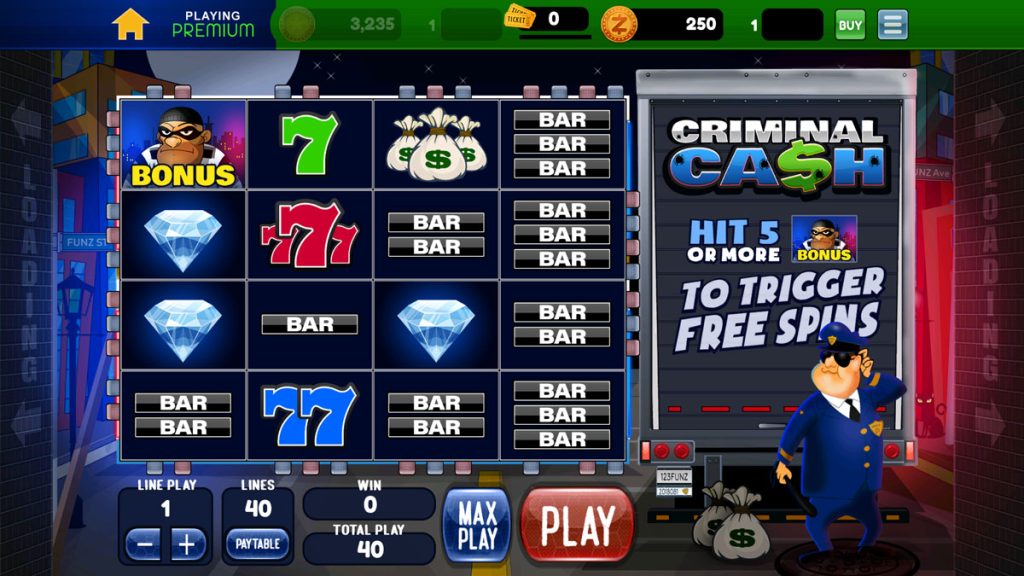 Screenshot of Criminal Cash on Funzpoints