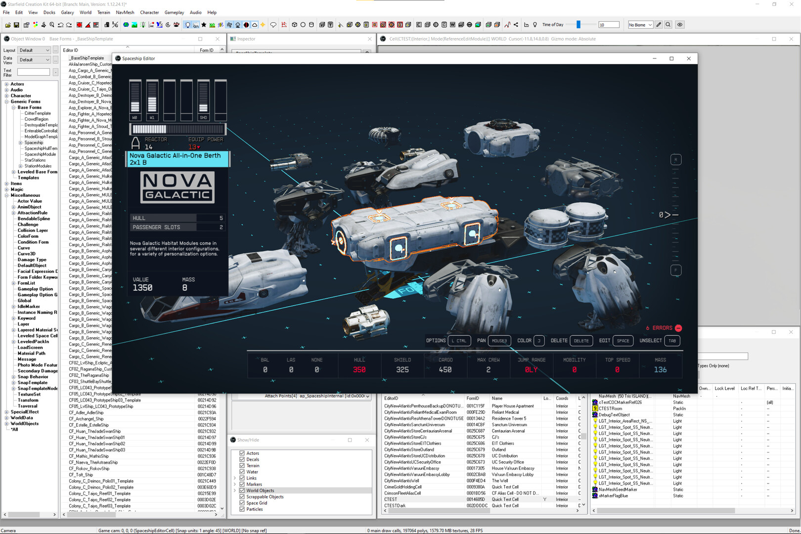 Starfield Creation Kit UI