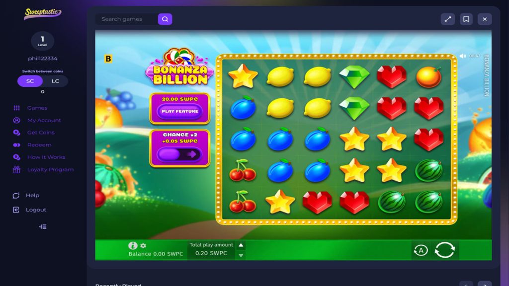 screenshot of bonanza billion slot