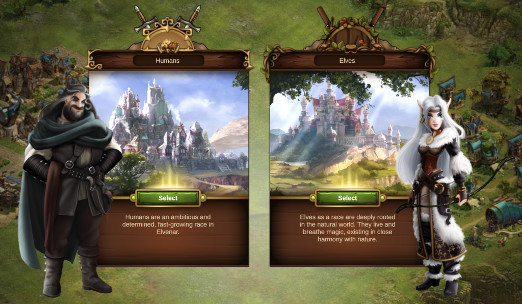 screenshot of elvenar elves and humans