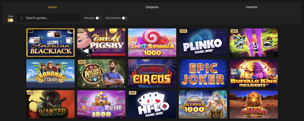 screenshot of clubs poker slot lobby