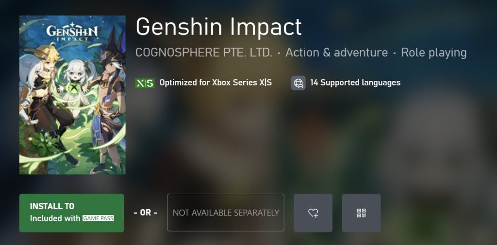 Genshin Impact Xbox