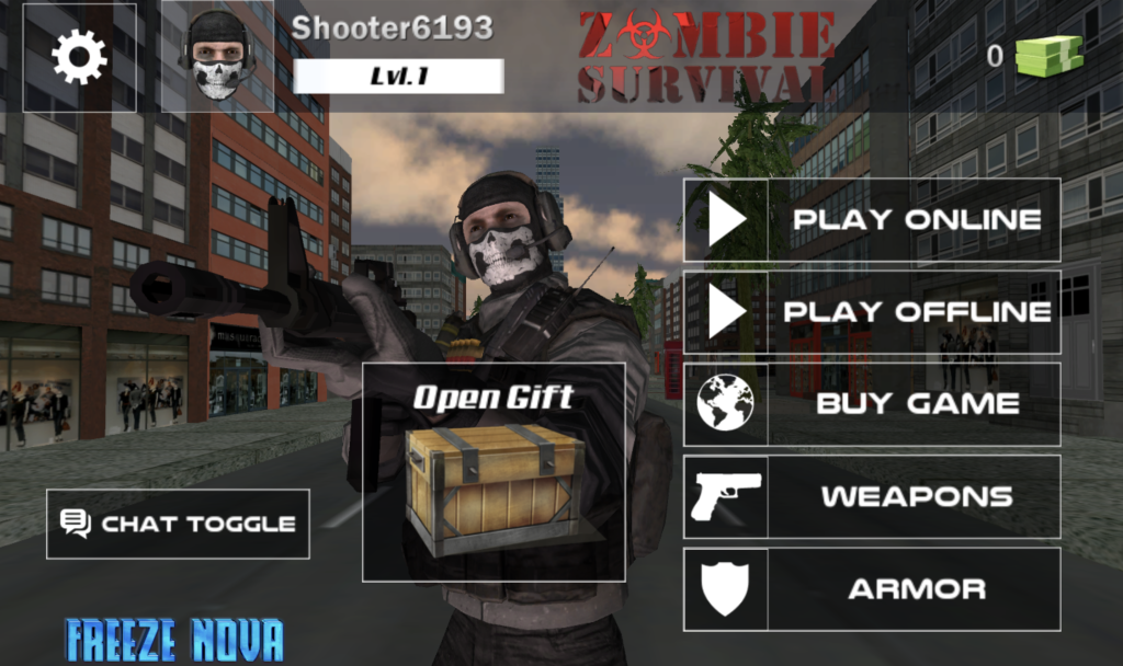 screenshot of masked forces: zombie survival game