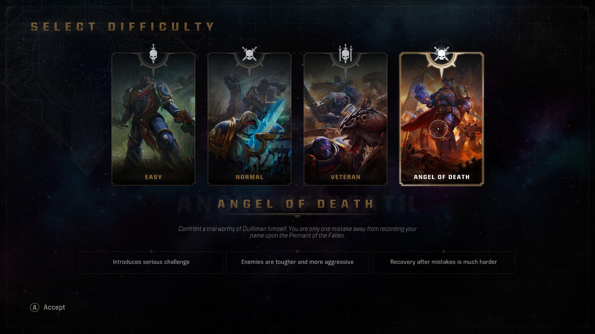 Space Marine 2 Angel of Death Mode Campaign Difficulty