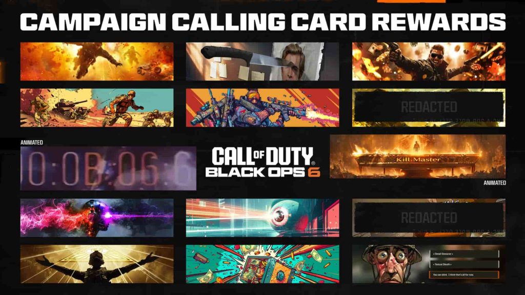 black ops 6 campaign calling cards rewards