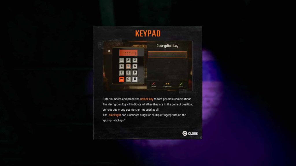 Keypad decryption puzzle in black ops 6