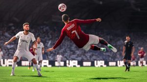 ronaldo attempting bicycle kick in UFL