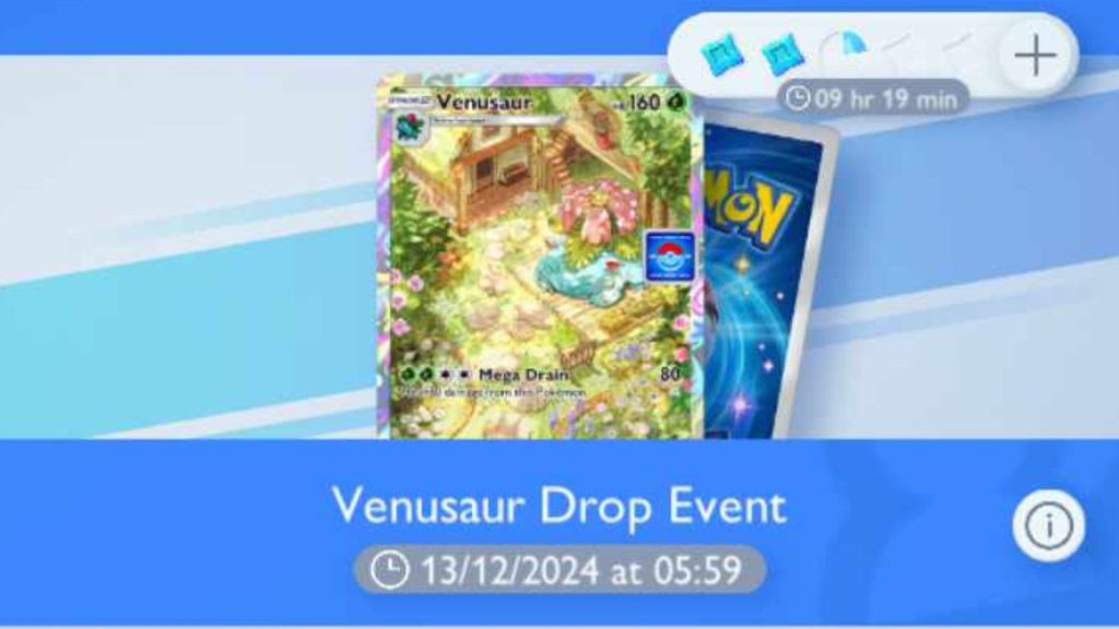 Venusaur Drop Event graphic in Pokémon TCG Pocket