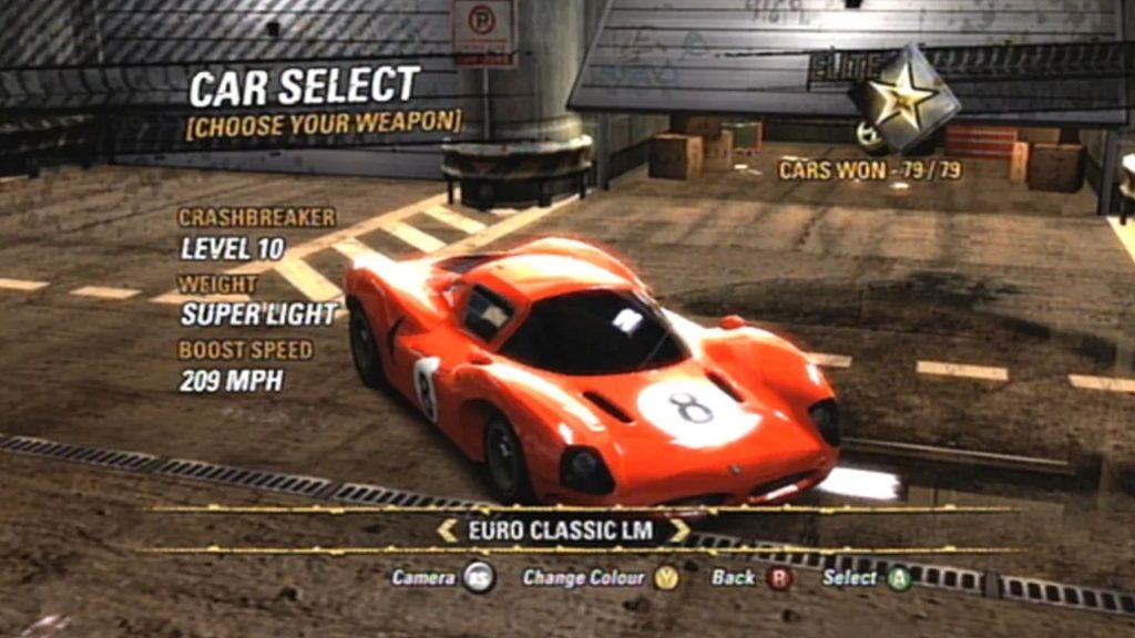 choosing car in burnout revenge