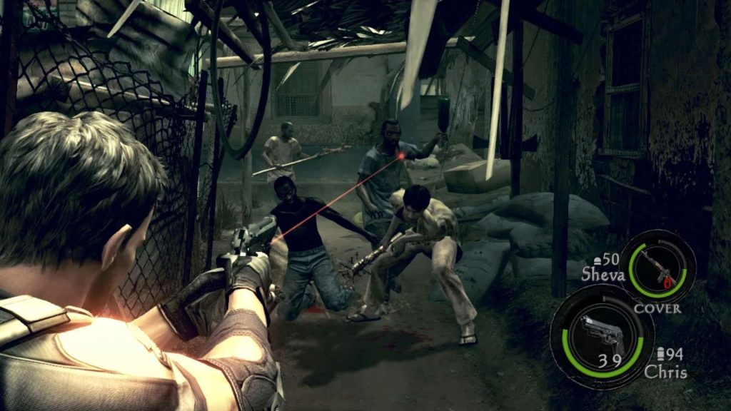 chris redfield aiming gun in resident evil 5