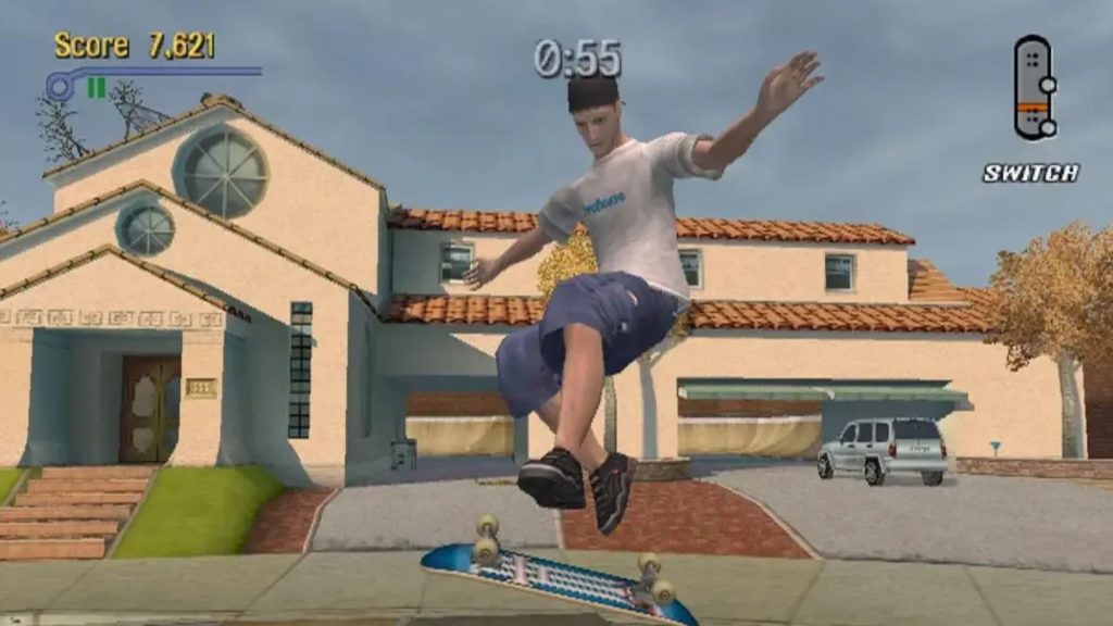 doing a trick in tony hawk's pro skater 3