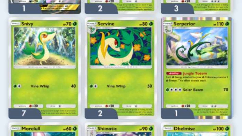 snivy evolution line in Pokémon tcg pocket