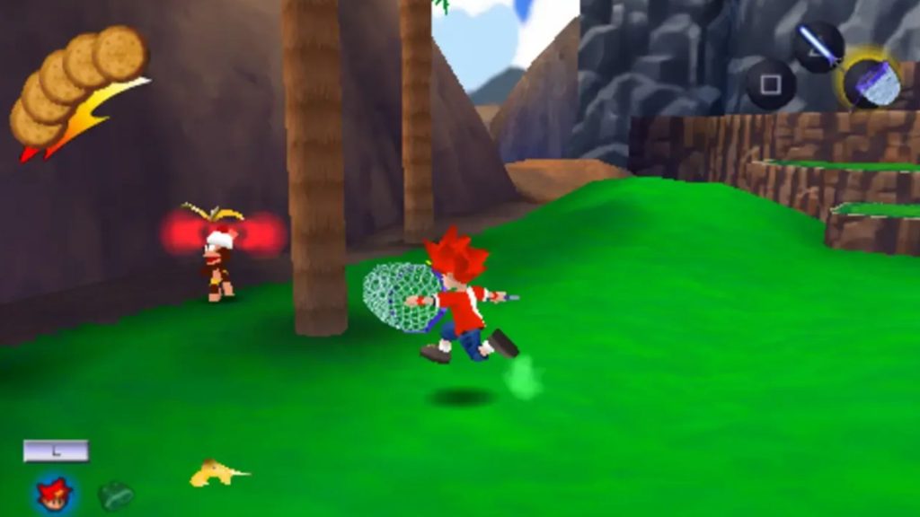 spike running after monkey in ape escape