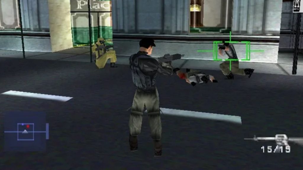 gabe logan shooting enemy in syphon filter