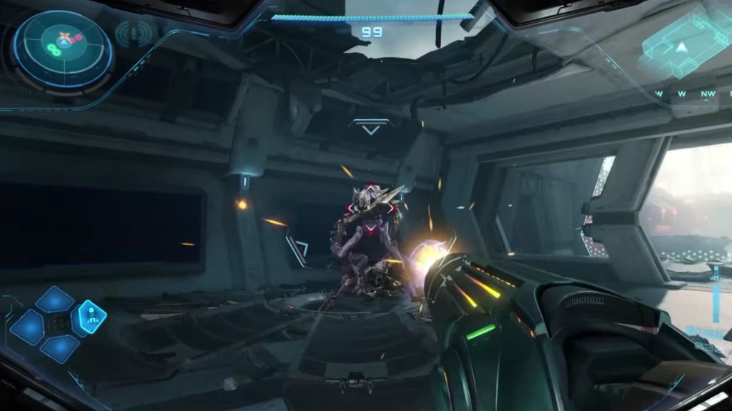 using weapon on enemy in metroid prime 4 fusion