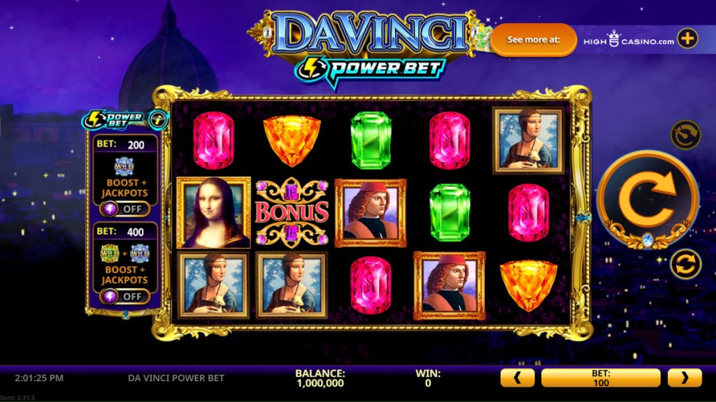 Screenshot of Da Vinci Power Bet