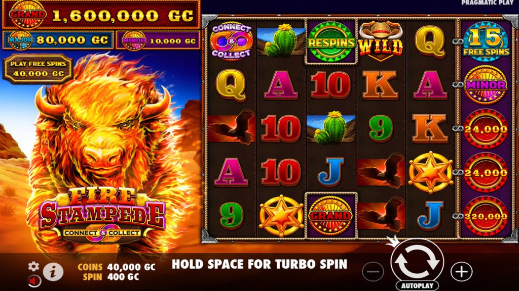 Screenshot of Fire Stampede slot