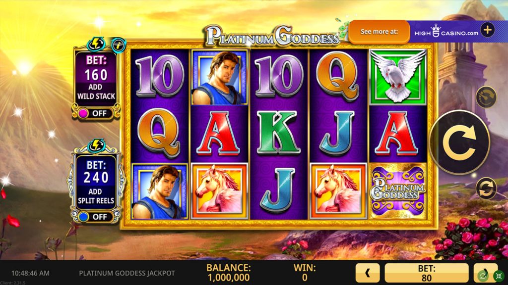 Screenshot of Platinum Goddess JACKPOT