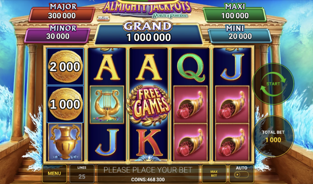 Screenshot of Almighty Jackpots Realm of Poseidon slot