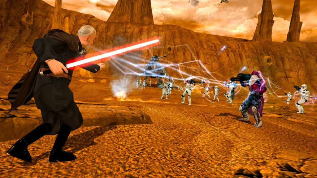 count dooku doing attack in star wars battlefront collection